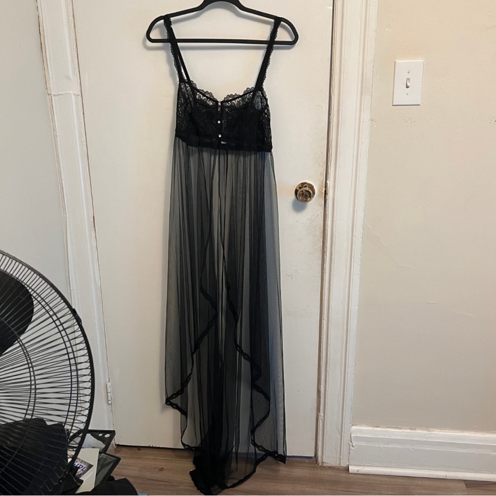 Savage X Fenty Romantic Corded Lace & Tulle Maxi Slip